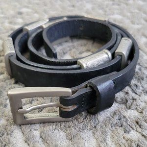 ibel Italian Leather Skinny Belt